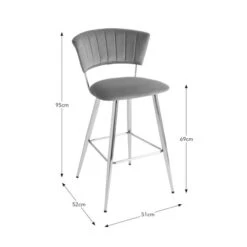 Kendall Bar Stool, Velvet -Online Furniture Store 30876307 alt09