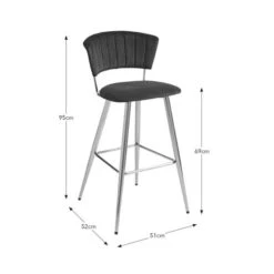 Kendall Bar Stool, Velvet -Online Furniture Store 30876309 alt09
