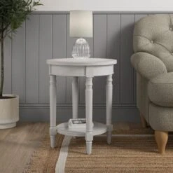 Ariella Side Table, Warm Stone