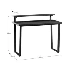 Freddie Black Step Up Shelf Desk -Online Furniture Store 30876535 alt09