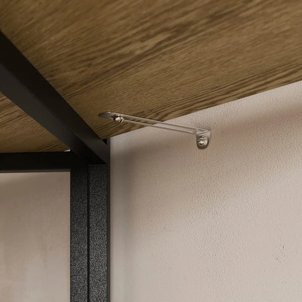 Ramson Tall And Wide Shelving Unit, Oak And Black 6 Ramson Tall And Wide Shelving Unit, Oak And Black - Image 4