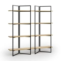 Ramson Tall And Wide Shelving Unit, Oak And Black 14 Ramson Tall And Wide Shelving Unit, Oak And Black -Online Furniture Store 30878042 alt05