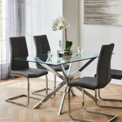 Set Of 2 Jamison Dining Chairs, Faux Leather -Online Furniture Store 30882338