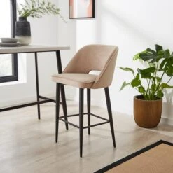 Lillia Velvet Bar Stool 36 Lillia Velvet Bar Stool -Online Furniture Store 30882767