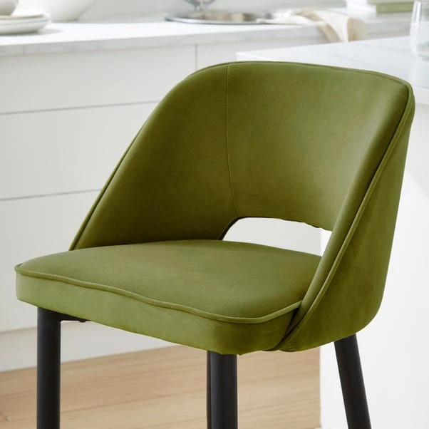 Lillia Velvet Bar Stool 6 Lillia Velvet Bar Stool - Image 4