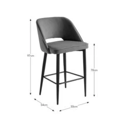 Lillia Velvet Bar Stool 29 Lillia Velvet Bar Stool -Online Furniture Store 30882769 alt09