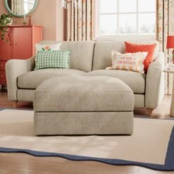 Hattie Tonal Plush Chenille Storage Footstool -Online Furniture Store 30886194 alt03