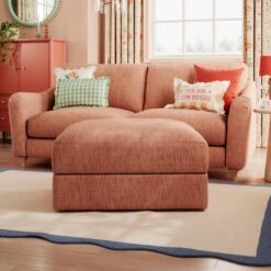 Hattie Slub Faux Linen Storage Footstool -Online Furniture Store 30886245 alt03