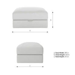 Hattie Slub Faux Linen Storage Footstool -Online Furniture Store 30886245 alt09