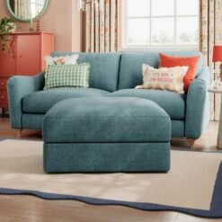 Hattie Tonal Plush Chenille Storage Footstool -Online Furniture Store 30886252 alt03