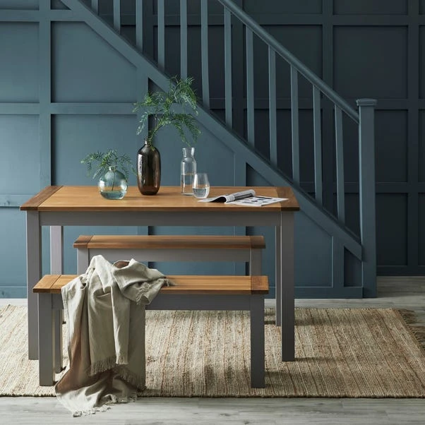 Clifford 4 Seater Rectangular Dining Table With 2 Benches, Pine 4 Clifford 4 Seater Rectangular Dining Table With 2 Benches, Pine - Image 2