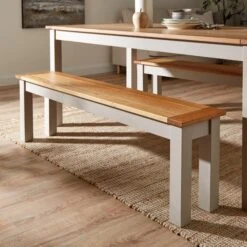 Clifford 6 Seater Large Rectangular Dining Table With 2 Benches, Pine -Online Furniture Store 30888470 alt01