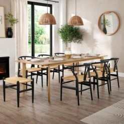 Hudson 6-8 Seater Rectangular Extendable Dining Table, Oak -Online Furniture Store 30888475 alt03