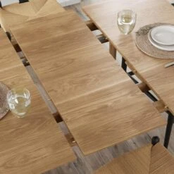 Hudson 2-4 Seater Square Extendable Dining Table, Oak -Online Furniture Store 30888477 alt03