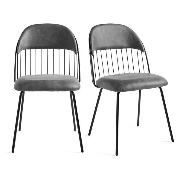 Marcela Set Of 2 Chairs, Faux Leather 9 Marcela Set Of 2 Chairs, Faux Leather - Image 7