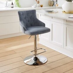 Selena Adjustable Height Swivel Bar Stool, Velvet 34 Selena Adjustable Height Swivel Bar Stool, Velvet -Online Furniture Store 30888817