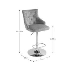 Selena Adjustable Height Swivel Bar Stool, Velvet 40 Selena Adjustable Height Swivel Bar Stool, Velvet -Online Furniture Store 30888817 alt09