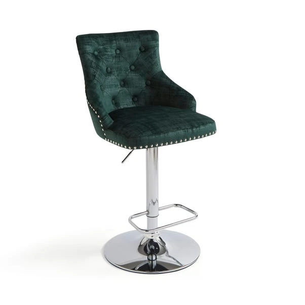 Selena Adjustable Height Swivel Bar Stool, Velvet 13 Selena Adjustable Height Swivel Bar Stool, Velvet - Image 11