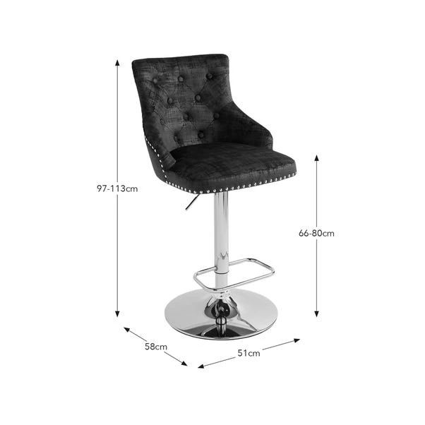 Selena Adjustable Height Swivel Bar Stool, Velvet 14 Selena Adjustable Height Swivel Bar Stool, Velvet - Image 12
