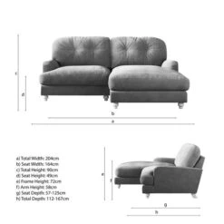Martha Vintage Chenille Corner Chaise Sofa -Online Furniture Store 30889126 alt09