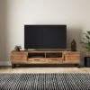 Freddie Extra Wide TV Unit For TVs Up To 70", Rustic Wood Effect -Online Furniture Store 30889704