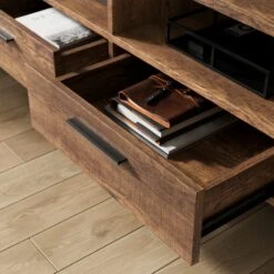 Freddie Extra Wide TV Unit For TVs Up To 70", Rustic Wood Effect 12 Freddie Extra Wide TV Unit For TVs Up To 70", Rustic Wood Effect -Online Furniture Store 30889704 alt02