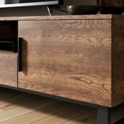 Freddie Extra Wide TV Unit For TVs Up To 70", Rustic Wood Effect 13 Freddie Extra Wide TV Unit For TVs Up To 70", Rustic Wood Effect -Online Furniture Store 30889704 alt03