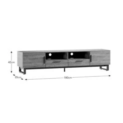 Freddie Extra Wide TV Unit For TVs Up To 70", Rustic Wood Effect 17 Freddie Extra Wide TV Unit For TVs Up To 70", Rustic Wood Effect -Online Furniture Store 30889704 alt09