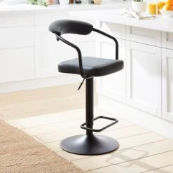 Houston Adjustable Height Swivel Bar Stool, Faux Leather 30 Houston Adjustable Height Swivel Bar Stool, Faux Leather -Online Furniture Store 30889725 alt01