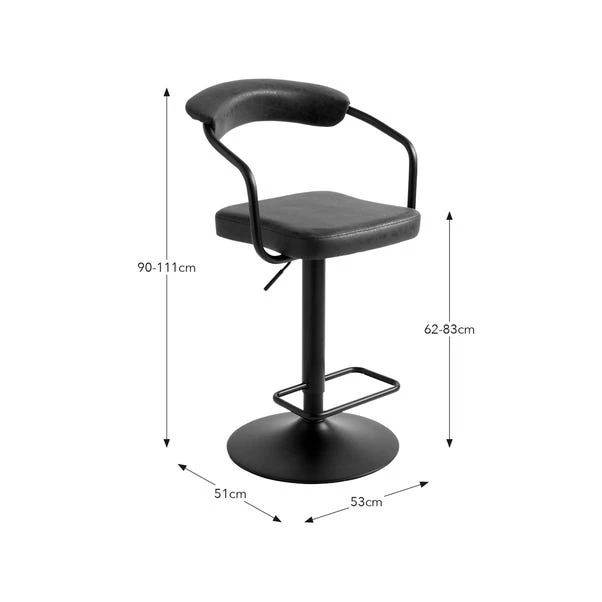 Houston Adjustable Height Swivel Bar Stool, Faux Leather 16 Houston Adjustable Height Swivel Bar Stool, Faux Leather - Image 14