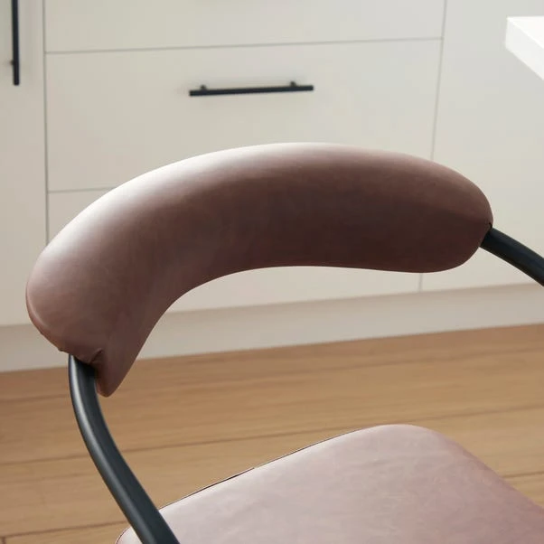 Houston Adjustable Height Swivel Bar Stool, Faux Leather 5 Houston Adjustable Height Swivel Bar Stool, Faux Leather - Image 3