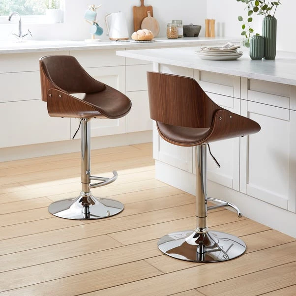 Trento Adjustable Height Bar Stool, Faux Leather 4 Trento Adjustable Height Bar Stool, Faux Leather - Image 2