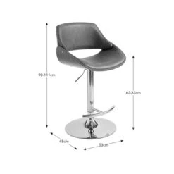 Trento Adjustable Height Bar Stool, Faux Leather 19 Trento Adjustable Height Bar Stool, Faux Leather -Online Furniture Store 30889917 alt09