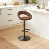 Knox Adjustable Height Swivel Bar Stool, Faux Leather 1 Knox Adjustable Height Swivel Bar Stool, Faux Leather -Online Furniture Store 30890164