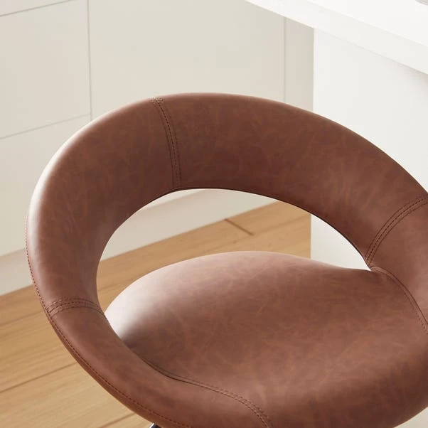 Knox Adjustable Height Swivel Bar Stool, Faux Leather 5 Knox Adjustable Height Swivel Bar Stool, Faux Leather - Image 3