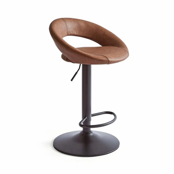 Knox Adjustable Height Swivel Bar Stool, Faux Leather 8 Knox Adjustable Height Swivel Bar Stool, Faux Leather - Image 6