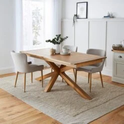 Xavi 6-8 Seater Rectangular Extendable Dining Table, Oak -Online Furniture Store 30890530 alt03