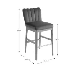 Delilah Bar Stool, Velvet -Online Furniture Store 30891295 alt09