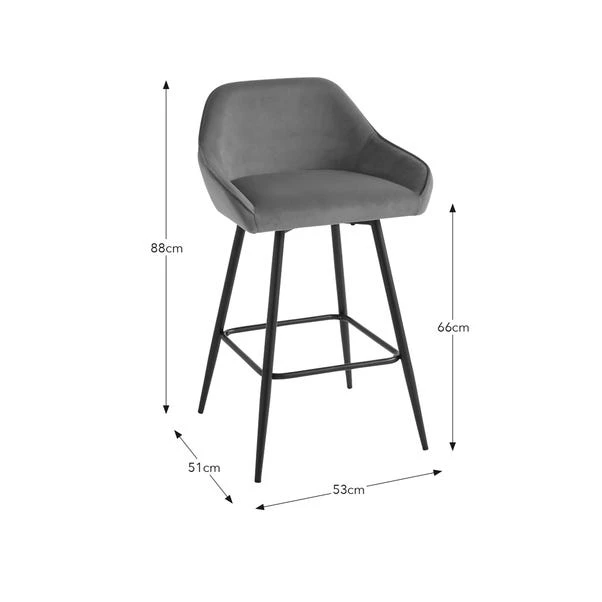 Radleigh Bar Stool, Velvet 16 Radleigh Bar Stool, Velvet - Image 14