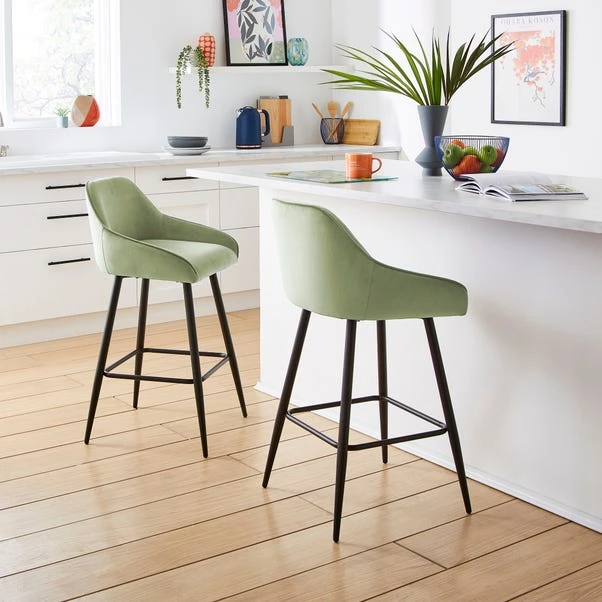 Radleigh Bar Stool, Velvet 4 Radleigh Bar Stool, Velvet - Image 2