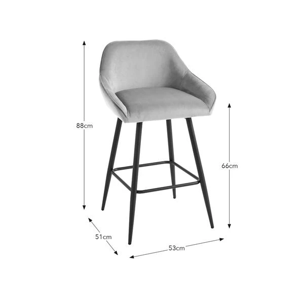 Radleigh Bar Stool, Velvet 9 Radleigh Bar Stool, Velvet - Image 7