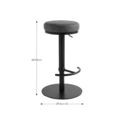 Jesper Adjustable Height Bar Stool, Charcoal Faux Leather -Online Furniture Store 30891491 alt09