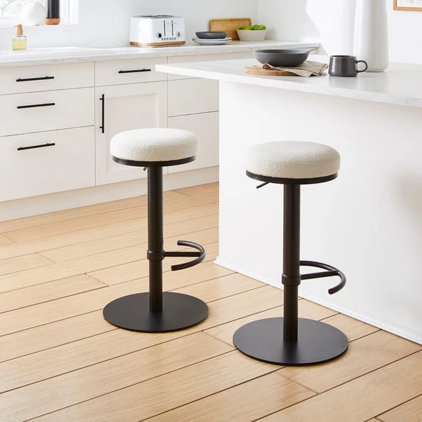 Jesper Adjustable Height Bar Stool, Boucle 3 Jesper Adjustable Height Bar Stool, Boucle