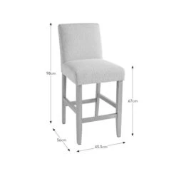 Oakley Counter Height Bar Stool, Natural Boucle -Online Furniture Store 30891496 alt09