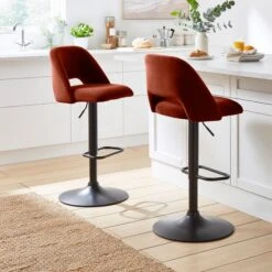 Jonas Adjustable Height Bar Stool, Velvet -Online Furniture Store 30892018 alt01