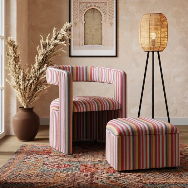 Tallie Woven Multi Stripe Occasional Chair 4 Tallie Woven Multi Stripe Occasional Chair - Image 2