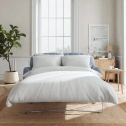 Martha 2 Seater Double Sofa Bed, Slub Faux Linen 40 Martha 2 Seater Double Sofa Bed, Slub Faux Linen -Online Furniture Store 30892914