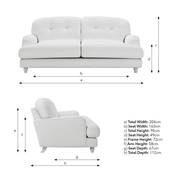 Martha Faux Linen 3 Seater Sofa 11 Martha Faux Linen 3 Seater Sofa - Image 9