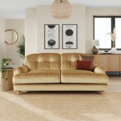 Martha Vintage Velvet 3 Seater Sofa -Online Furniture Store 30892936