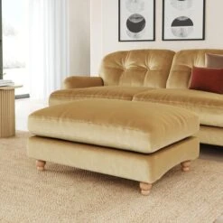 Martha Vintage Velvet Footstool -Online Furniture Store 30892941